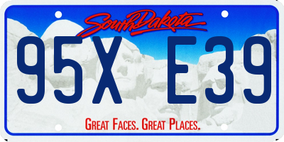 SD license plate 95XE39