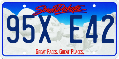 SD license plate 95XE42