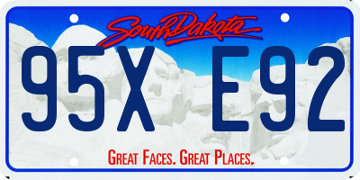 SD license plate 95XE92