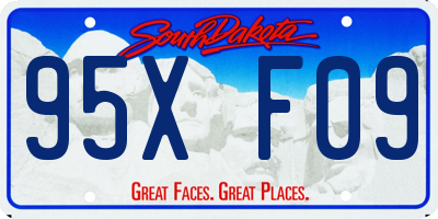 SD license plate 95XF09