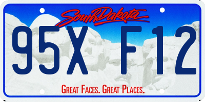 SD license plate 95XF12