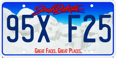 SD license plate 95XF25