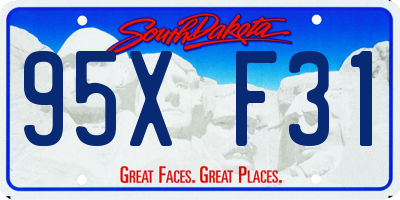 SD license plate 95XF31