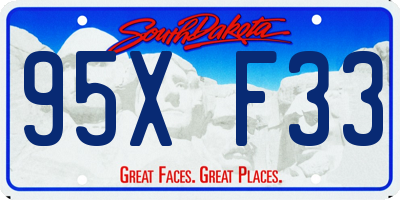 SD license plate 95XF33