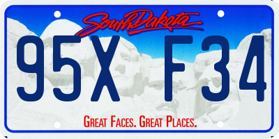 SD license plate 95XF34