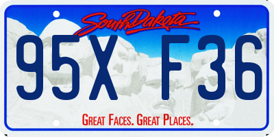 SD license plate 95XF36