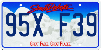 SD license plate 95XF39