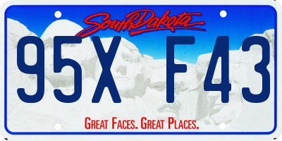 SD license plate 95XF43