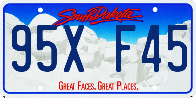 SD license plate 95XF45