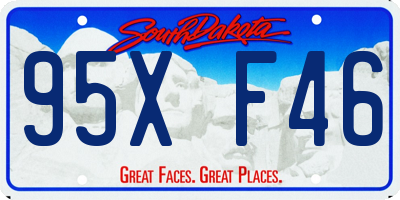 SD license plate 95XF46