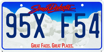 SD license plate 95XF54