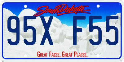 SD license plate 95XF55
