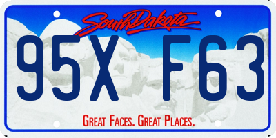 SD license plate 95XF63