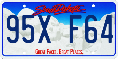 SD license plate 95XF64