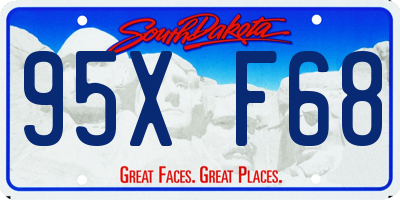 SD license plate 95XF68
