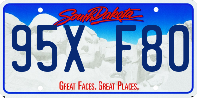 SD license plate 95XF80