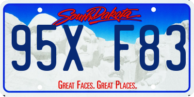 SD license plate 95XF83