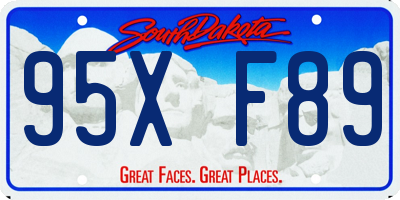 SD license plate 95XF89