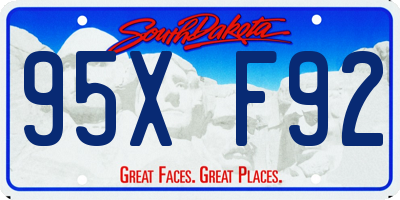 SD license plate 95XF92