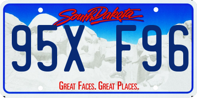 SD license plate 95XF96