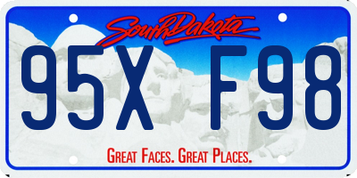 SD license plate 95XF98