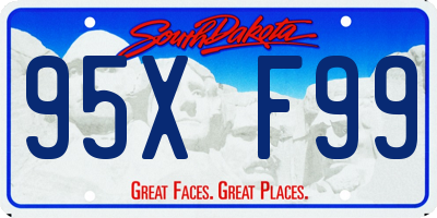 SD license plate 95XF99