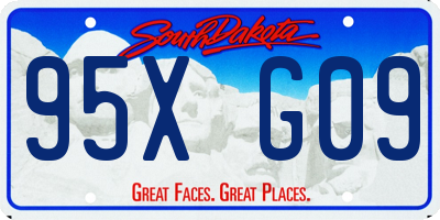 SD license plate 95XG09