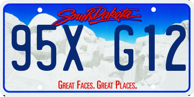 SD license plate 95XG12