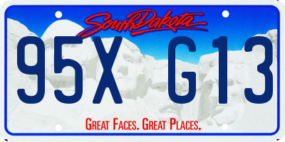 SD license plate 95XG13