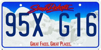SD license plate 95XG16