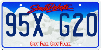 SD license plate 95XG20
