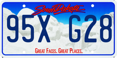 SD license plate 95XG28