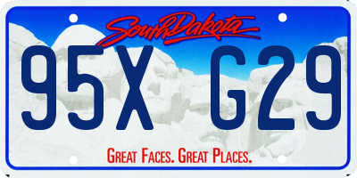 SD license plate 95XG29