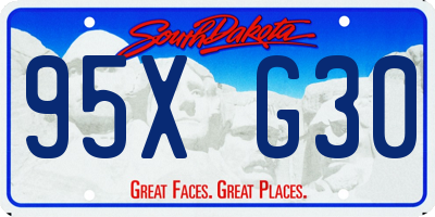 SD license plate 95XG30