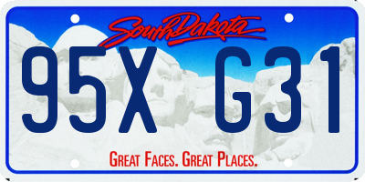 SD license plate 95XG31