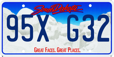 SD license plate 95XG32