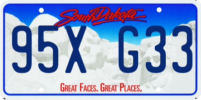 SD license plate 95XG33