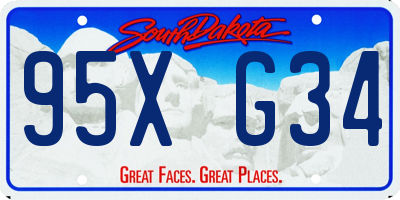 SD license plate 95XG34