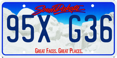 SD license plate 95XG36