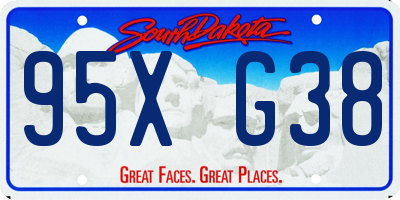 SD license plate 95XG38