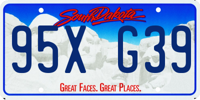 SD license plate 95XG39
