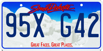SD license plate 95XG42
