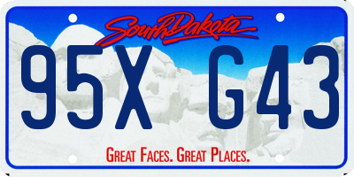 SD license plate 95XG43