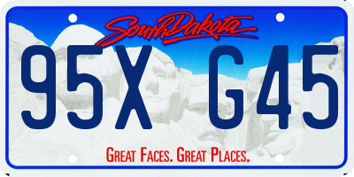 SD license plate 95XG45