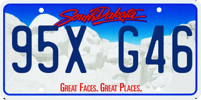 SD license plate 95XG46