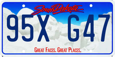 SD license plate 95XG47