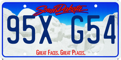 SD license plate 95XG54