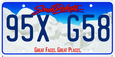 SD license plate 95XG58