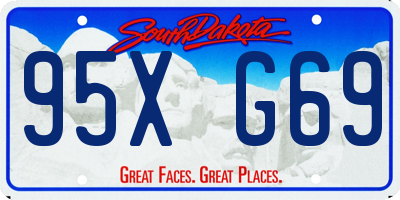 SD license plate 95XG69