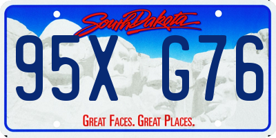 SD license plate 95XG76